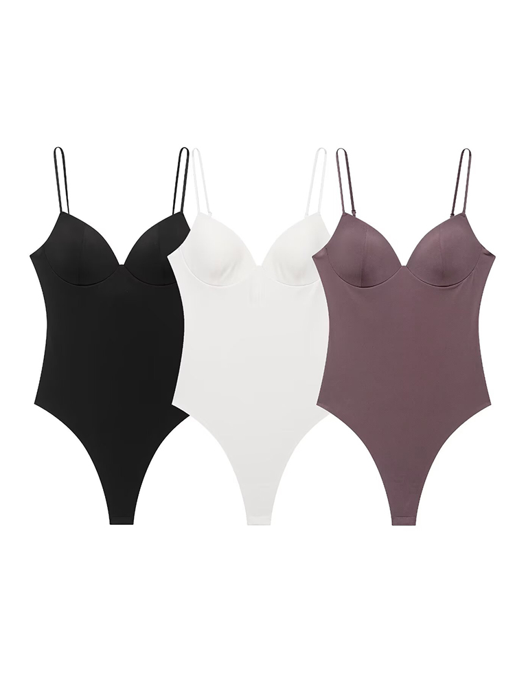 Shapewear Bodysuit Firm - TFMLN Summer Women's Bodysuit Sweetheart Neck