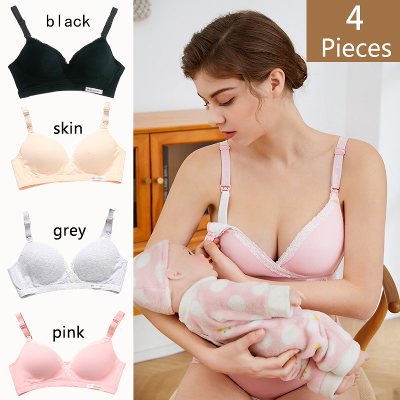 4Pcs New Cotton Wirefree Nursi - огляд і ціна Nursing Bra Sleep