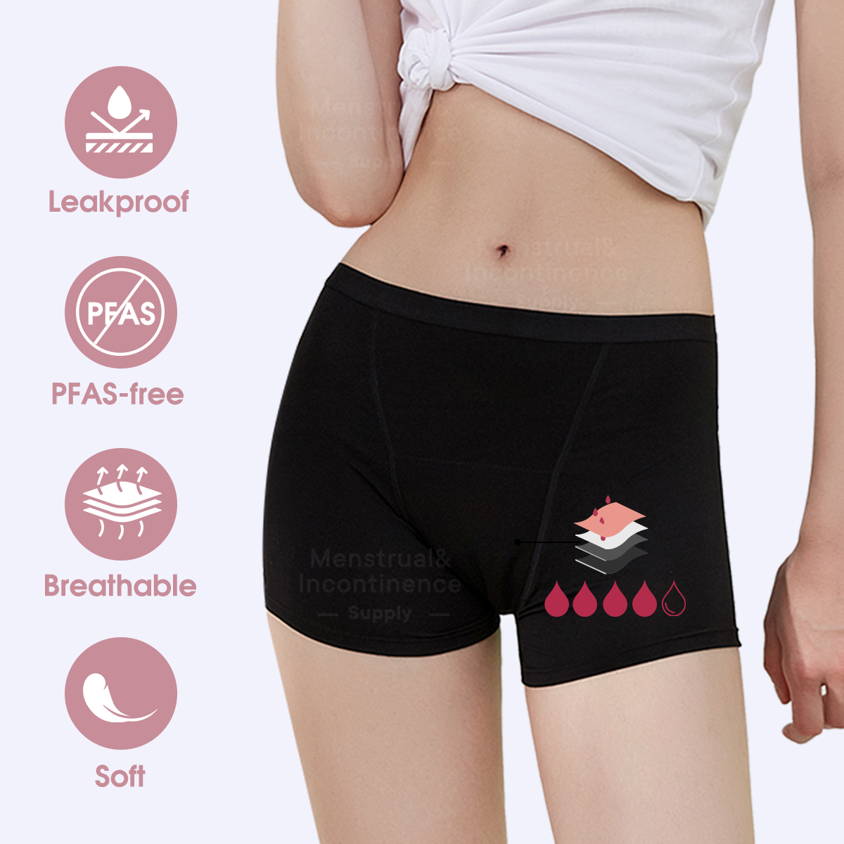 Bamboo Fiber Period Underwear  - огляд і ціна Boyshort Underwear